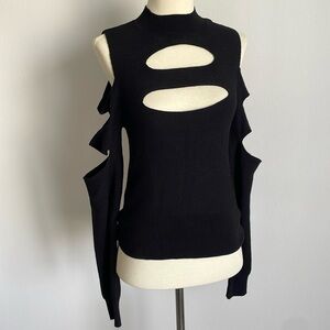 Express sweater top size M Black cut outs